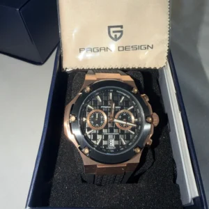 Pagani Design Meca-Quartz Chrono – Modelo PD-YS032 Original (Rose Gold & Black)